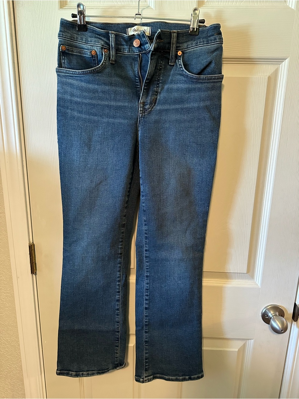Madewell Dark Blue Mid Rise Kick Out Jeans